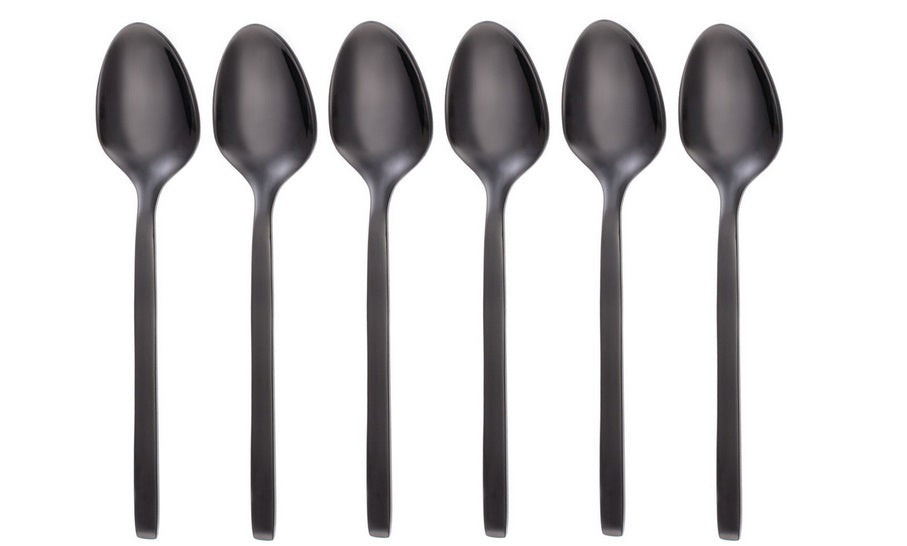 6 Stück Lissabon Teelöffel Schwarz