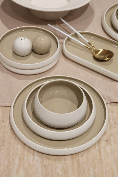 Bianco Beige 27-teiliges Tafelservice für 6 Personen