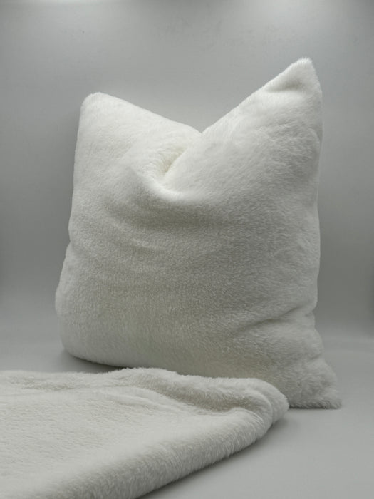 Kissenbezug Weiss Plüsch 45x45cm