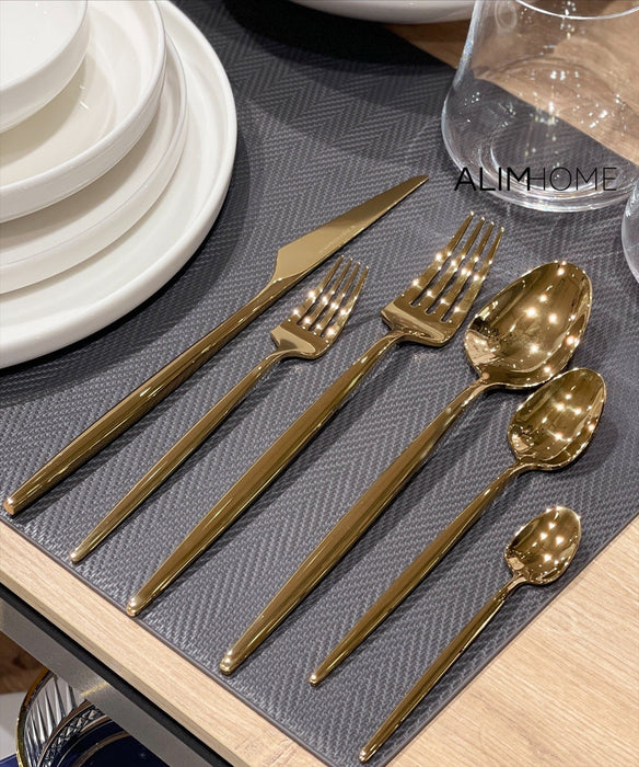 Trendmax Goldfarben 72 teiliges Besteckset für 12 Personen