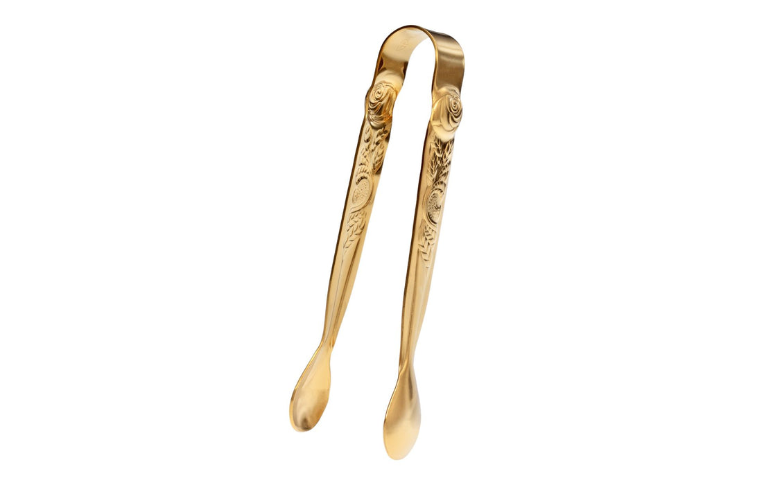 Zuckerzange Rosendekor Gold