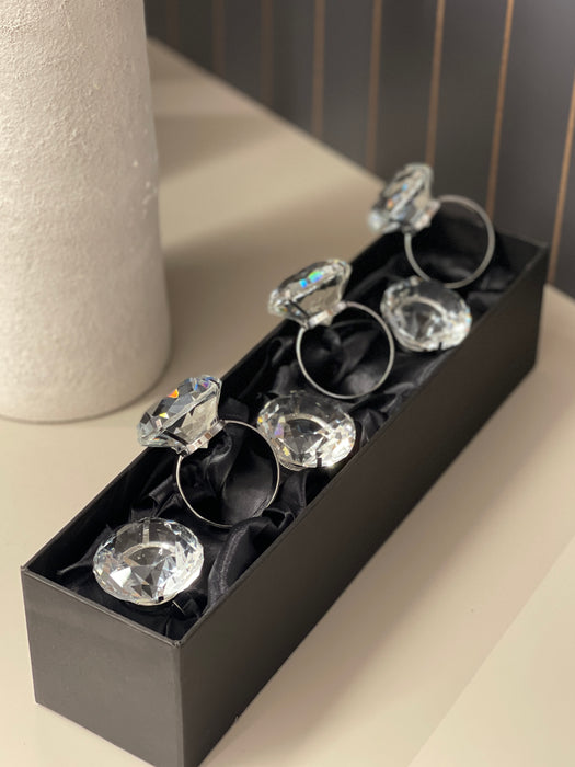 Diamond Silber Serviettenring Set 6 teilig