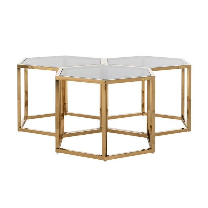 Richmond Interiors Penta Gold Couchtisch 3er Set