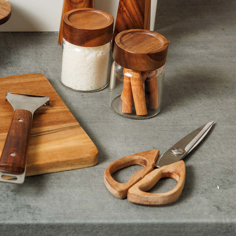 Küchenschere mit Akazie Griff