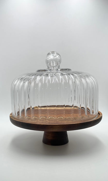 ACACIA Tortenplatte mit Glashaube 30cm