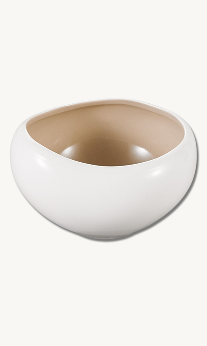 Barles Beige Porzellan Schüssel Weiss 12,2cm