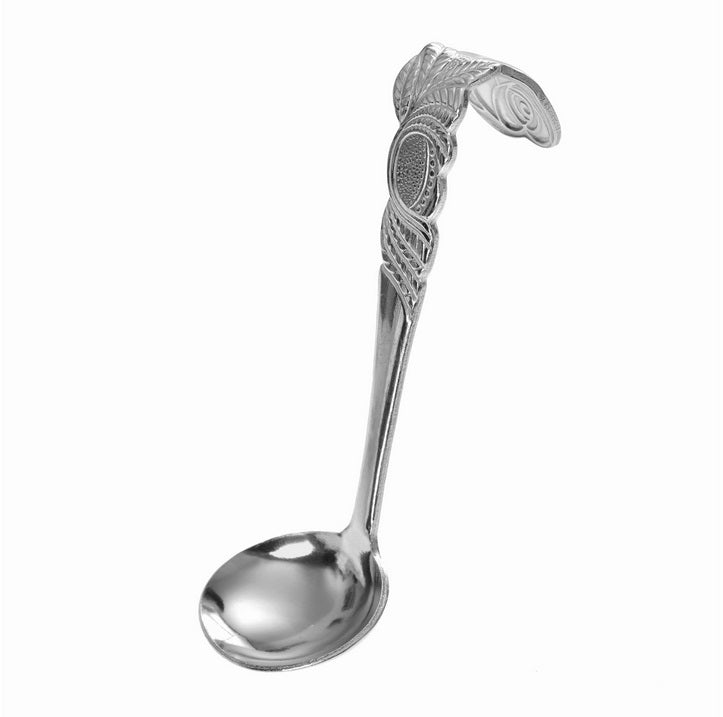 Zuckerlöffel mit Rosendekor Silber