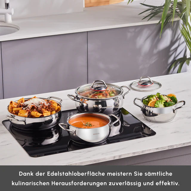 Karaca Emirgan 8-Teiliges  Edelstahl Topfset Induktionsgeeignet
