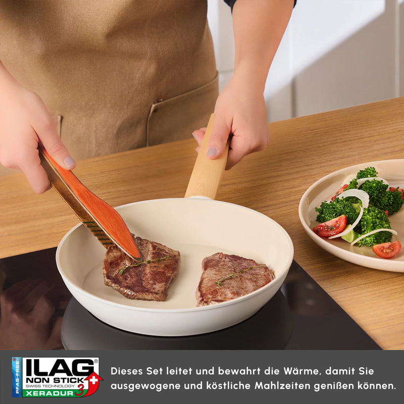 Karaca Swiss Crystal Almond Cream 7-Teiliges Topfset Induktionsgeeignet