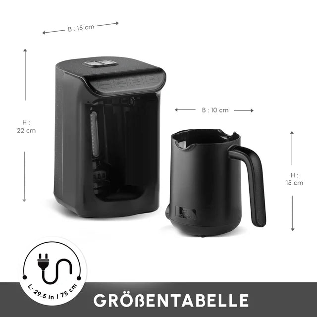 Karaca Hatir Koz Milky Elektrischer Mokkakocher Shiny Black