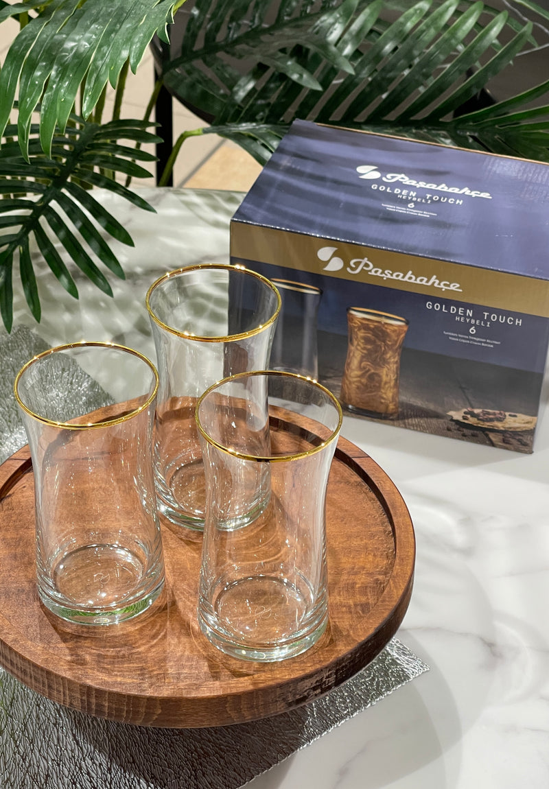 Pasabahce Heybeli Gold 6 teilig Trinkglas 345ml