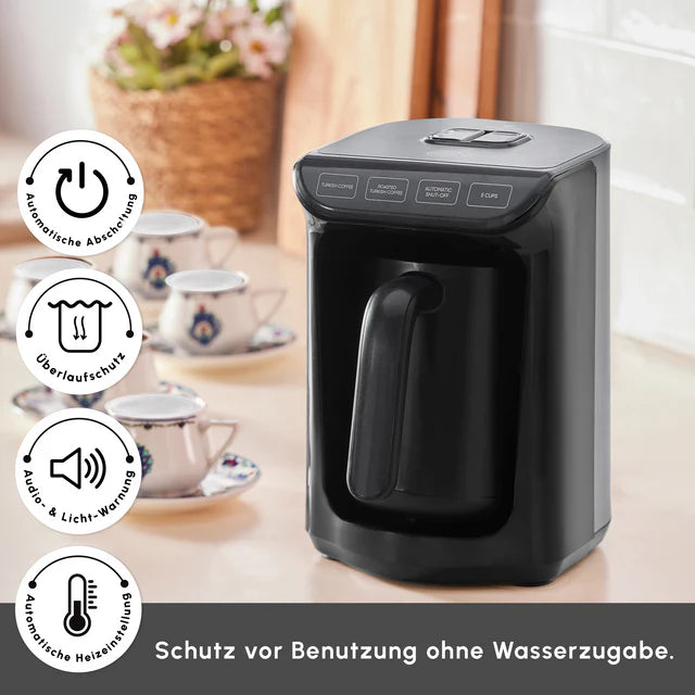 Karaca Hatir Koz Milky Elektrischer Mokkakocher Shiny Black