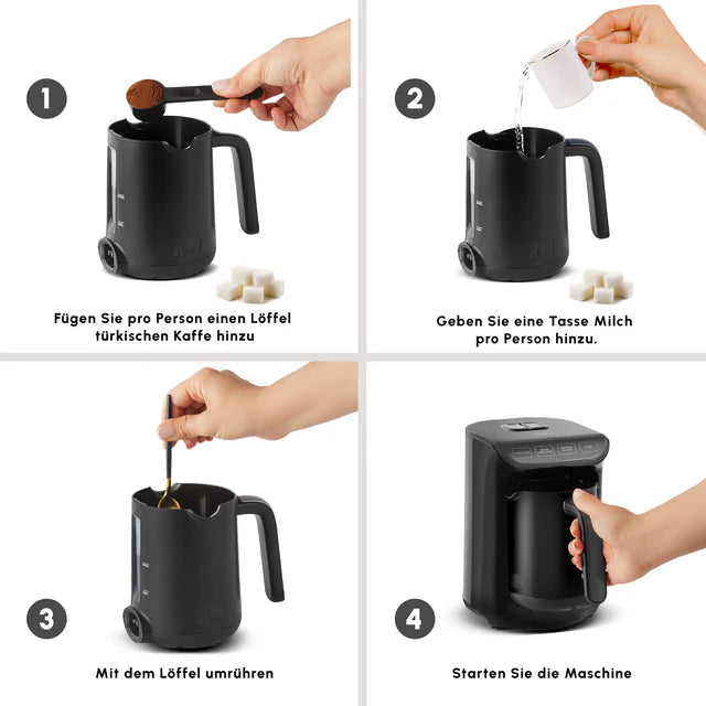 Karaca Hatir Koz Milky Elektrischer Mokkakocher Anthrazit