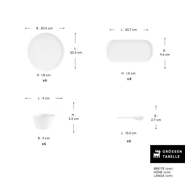 Karaca Bomo 22 teiliges Frühstücksset für 6 Personen