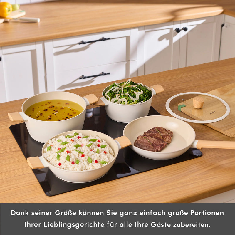 Karaca Swiss Crystal Almond Cream 7-Teiliges Topfset Induktionsgeeignet