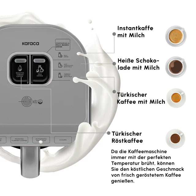 Karaca Hatir Koz Milky Elektrischer Mokkakocher Anthrazit