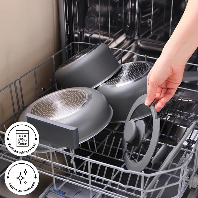 Karaca Comfort Grey 6-Teiliges Topfset mit abnehmbaren Griffen Induktionsgeeignet