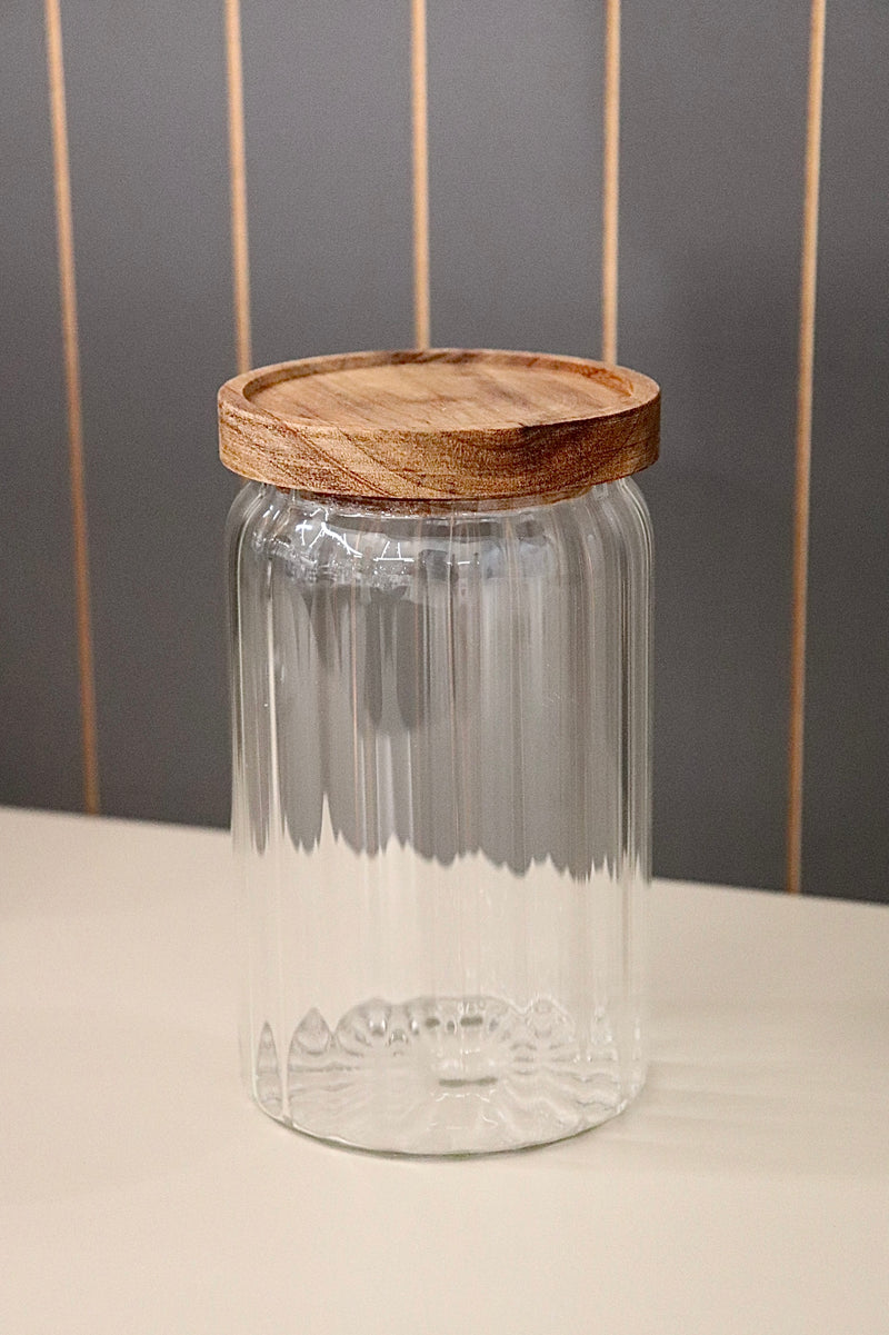 Glas Vorratsdose mit Akaziedeckel 700ml