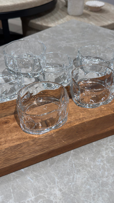 6er Glasschalen Set Wavy Clear
