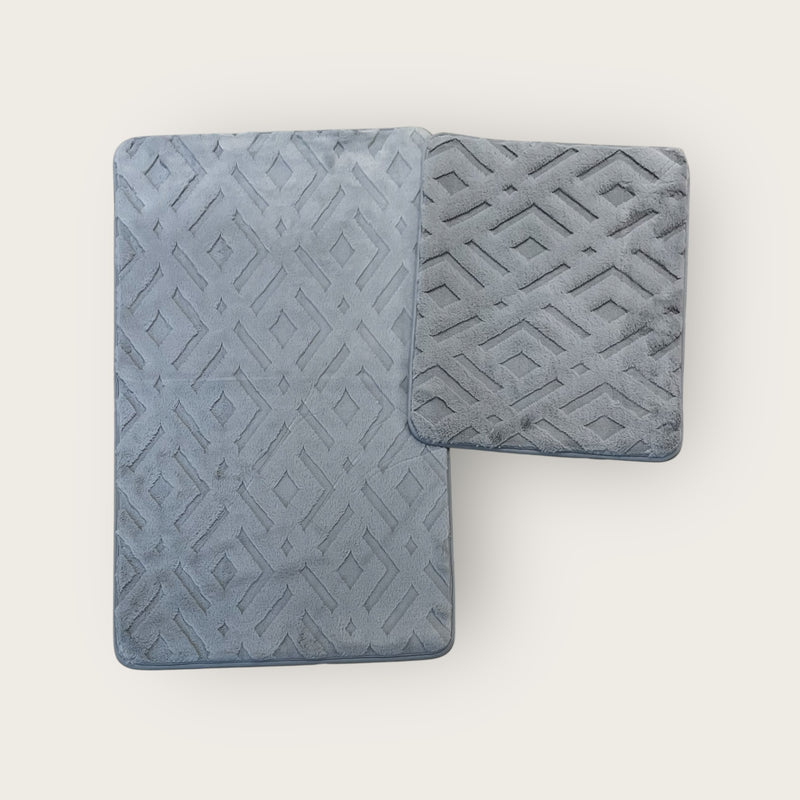 NO2 Badematte Set 2 teilig Hellgrau