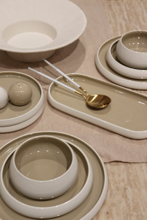 Bianco Beige 27-teiliges Tafelservice für 6 Personen