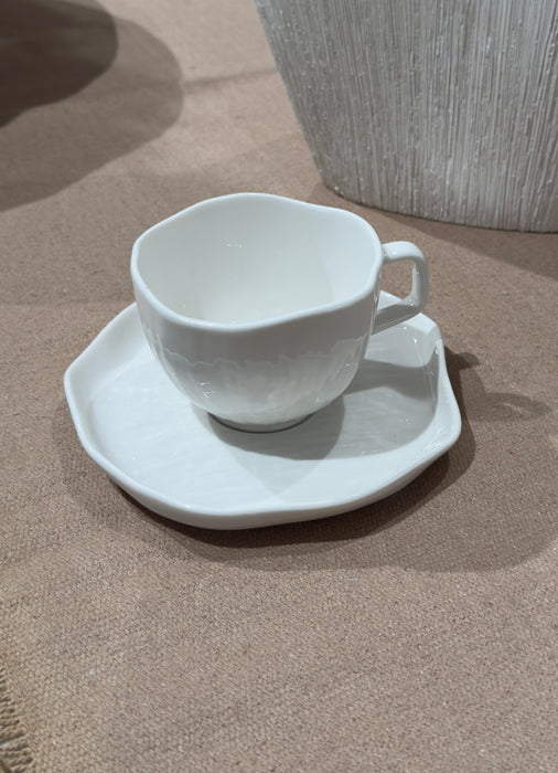 Cermico Weiss Kaffeetassenset 12 teilig für 6 Personen