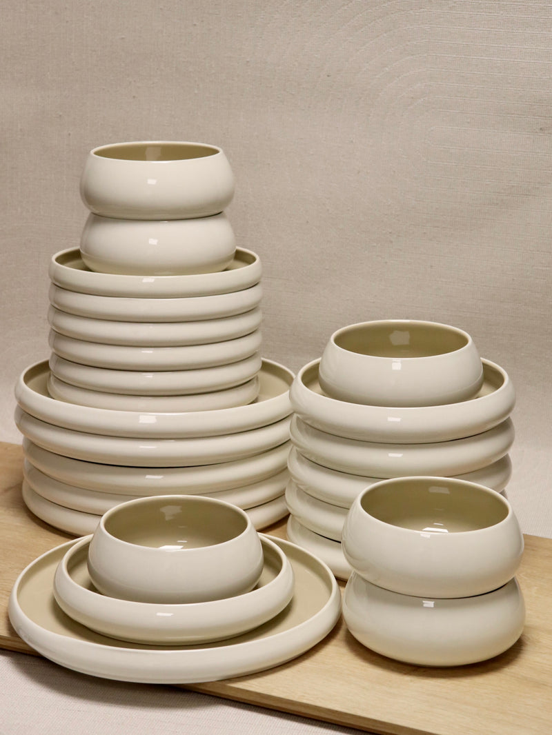 Bianco Beige 27-teiliges Tafelservice für 6 Personen