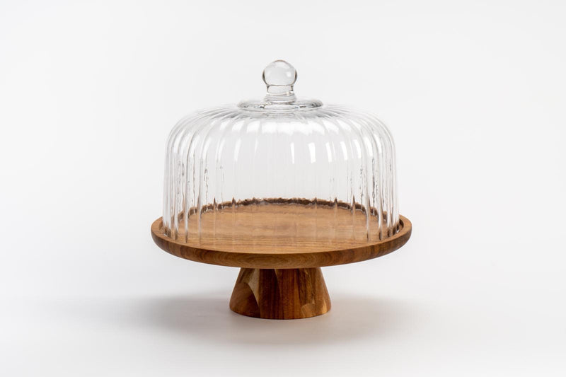 ACACIA Tortenplatte mit Glashaube 30,5cm — Alim Home
