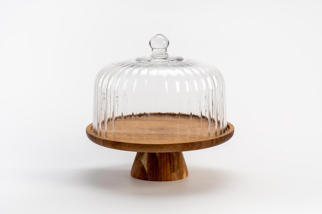 ACACIA Tortenplatte mit Glashaube 30,5cm — Alim Home