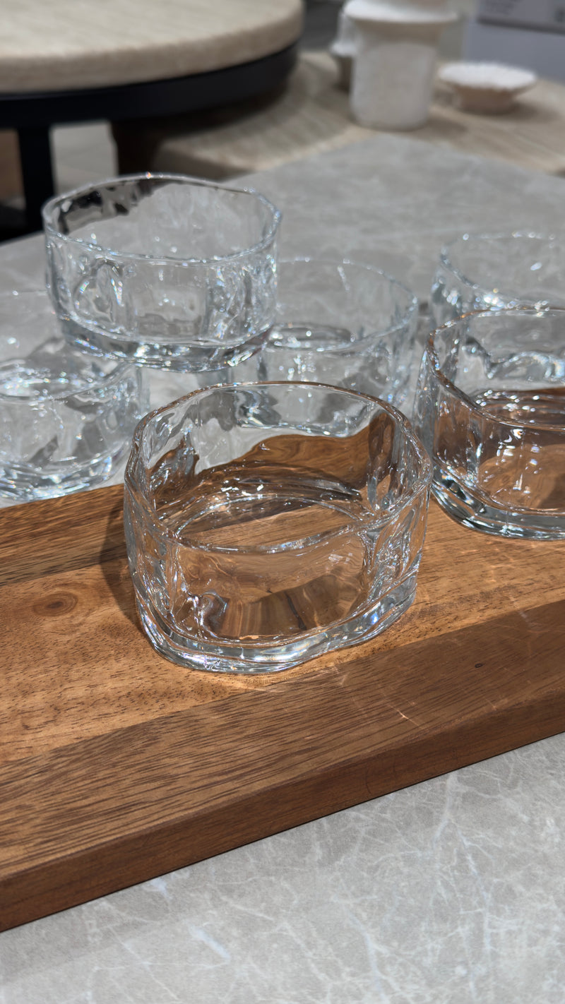 6er Glasschalen Set Wavy Clear