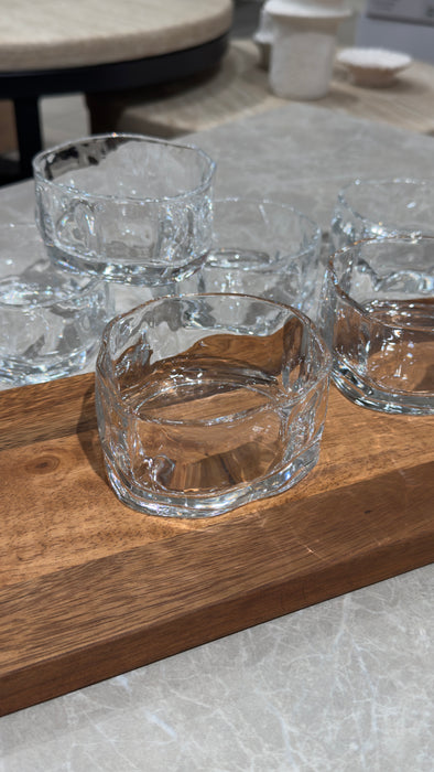 6er Glasschalen Set Wavy Clear