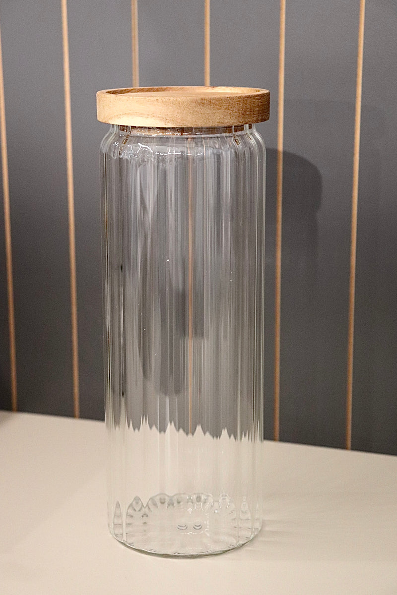 Glas Vorratsdose mit Akaziedeckel 1200ml