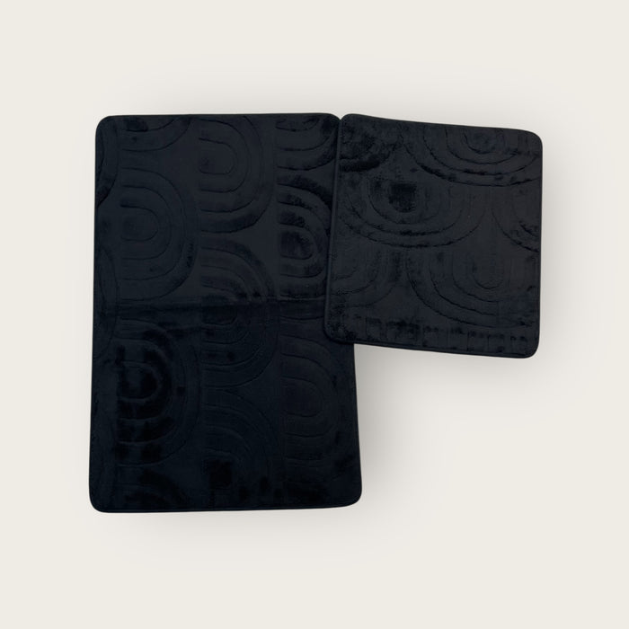 NO1 Badematte Set 2 teilig Schwarz