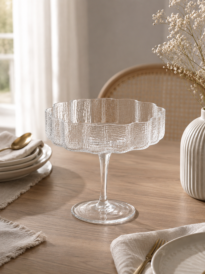 Glas Servierschale auf Fuß Höhe 20cm — Alim Home