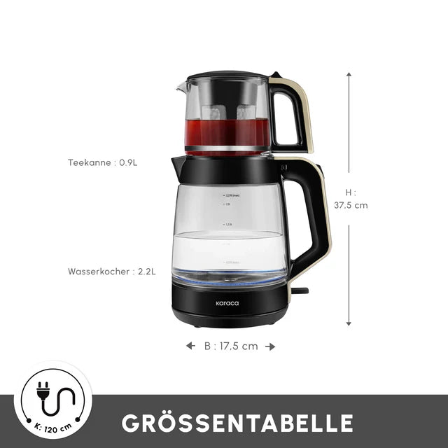 Karaca Glas Tea XL Teekocher Cream