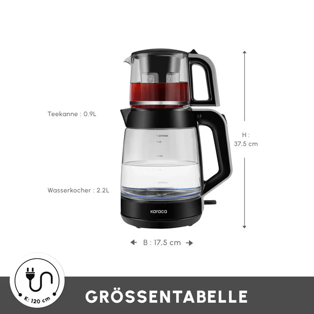 Karaca Glas Tea XL Teekocher Space Gray