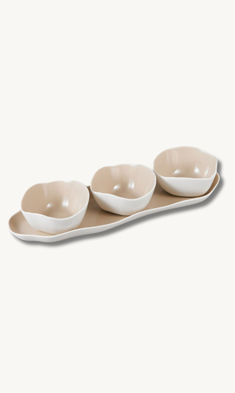 Bonnes White/Beige Snackset  4 teilig
