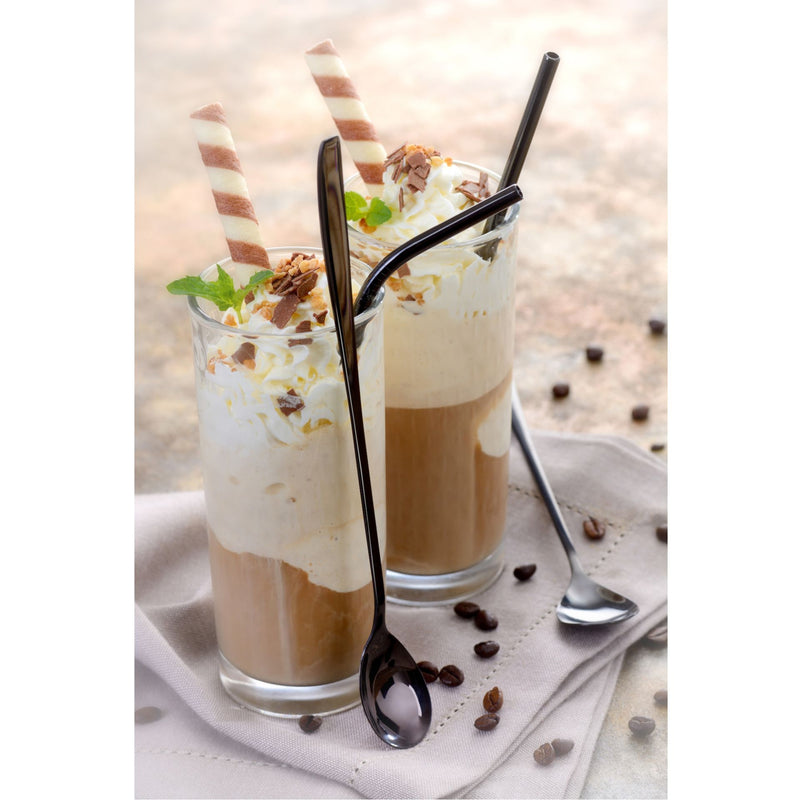 14 teilig Edelstahl Trinkhalm Set Schwarz