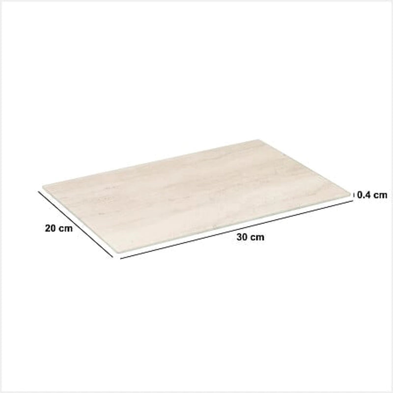Glas Schneidebrett 30x20cm Beige