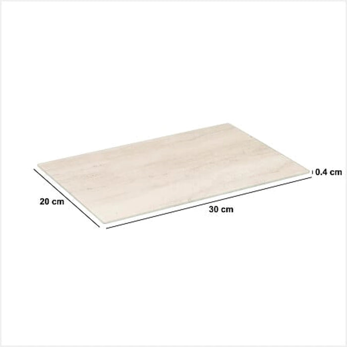 Glas Schneidebrett 30x20cm Beige