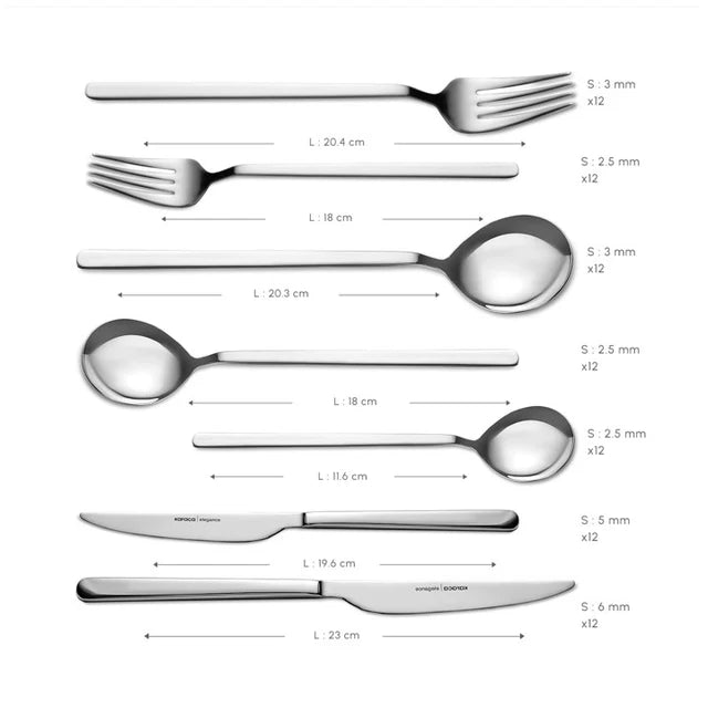 Karaca Elegance Gale 84 teiliges Besteckset für 12 Personen