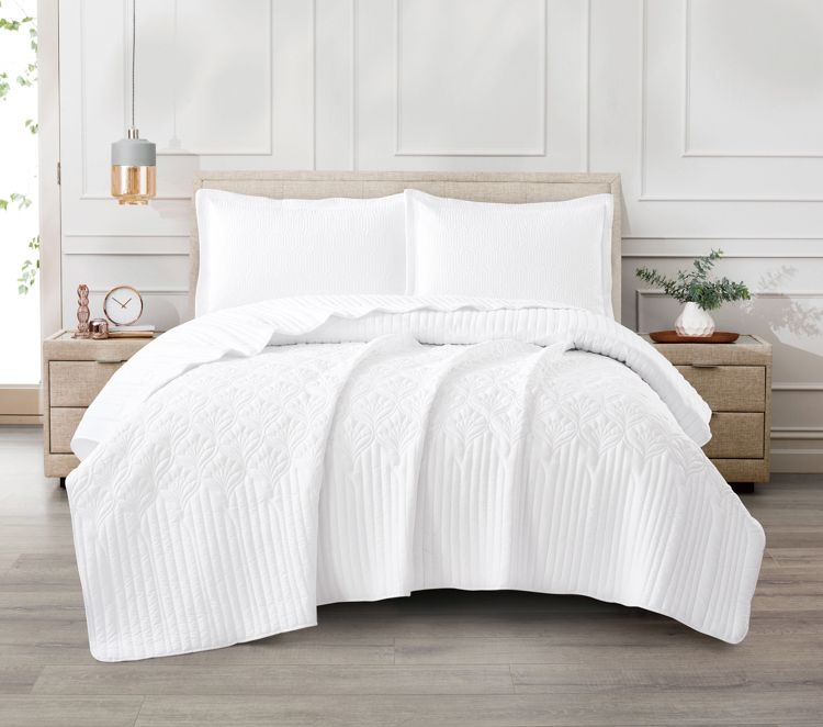 Nilufer Weiss Tagesdecke Set 3 teilig 260x240cm