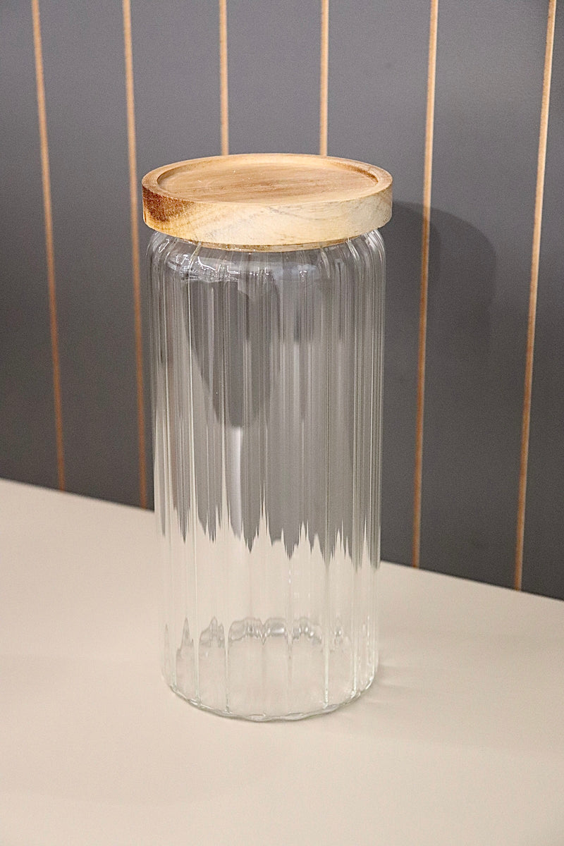 Glas Vorratsdose mit Akaziedeckel 1000ml