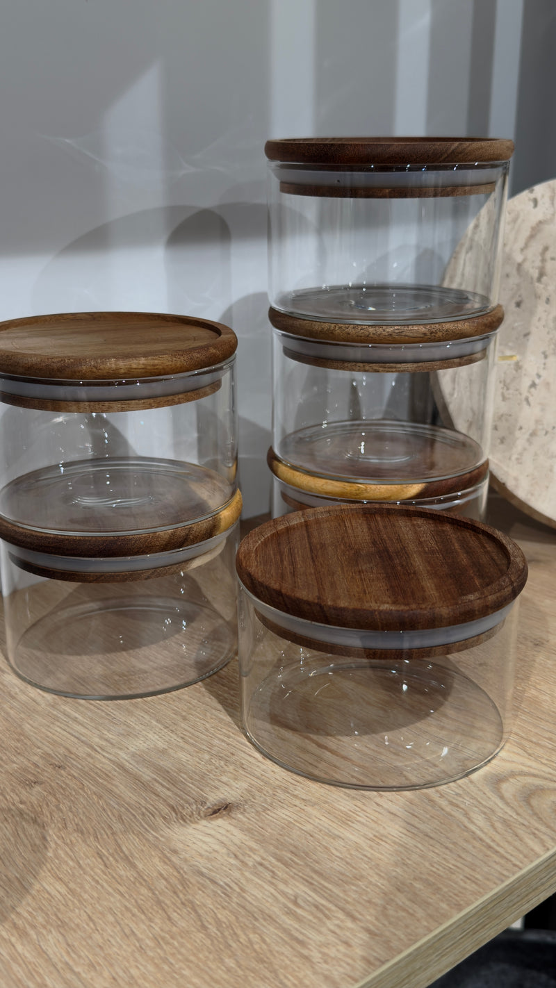 Snackschale / Vorratsgläser mit Deckel 6er Set