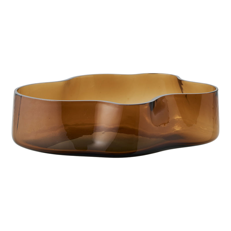 Glas Dekoschale Rauchbraun 29,5x24cm