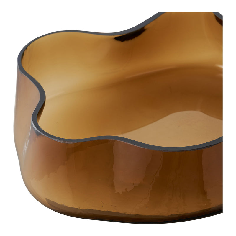 Glas Dekoschale Rauchbraun 29,5x24cm