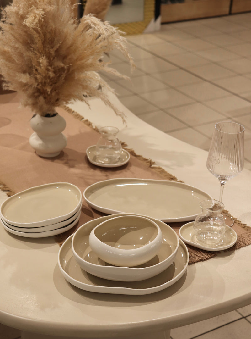 Curvy Beige 25 teiliges Tafelservice für 6 Personen — Alim Home