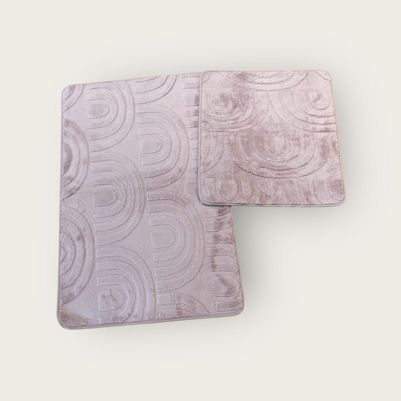 NO1 Badematte Set 2 teilig Puder