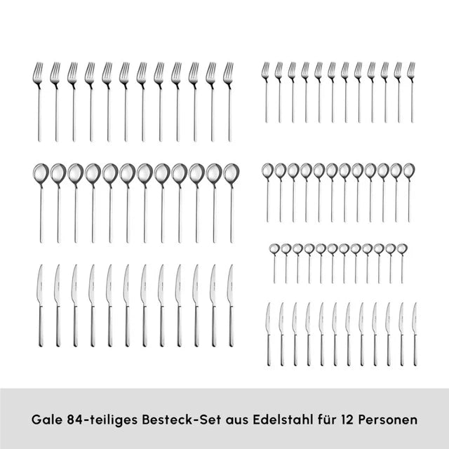 Karaca Elegance Gale 84 teiliges Besteckset für 12 Personen