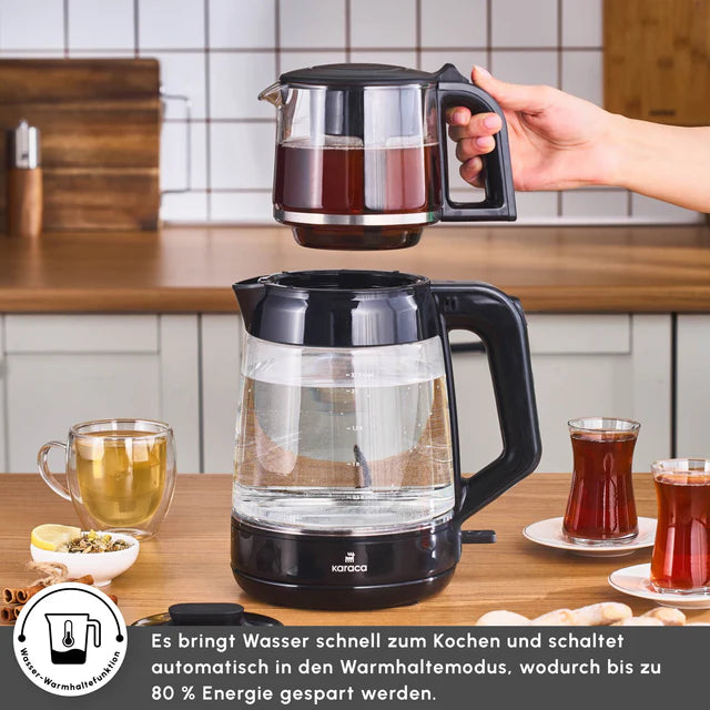 Karaca Glas Tea XL Teekocher Shiny Black
